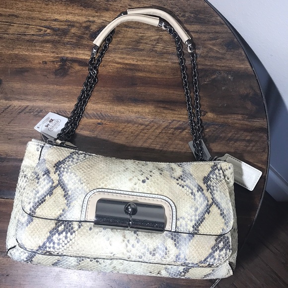 Coach Handbags - NWT COACH | Embossed Leather Python Shoulder Bag
